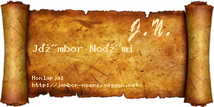 Jámbor Noémi névjegykártya