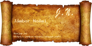 Jámbor Noémi névjegykártya